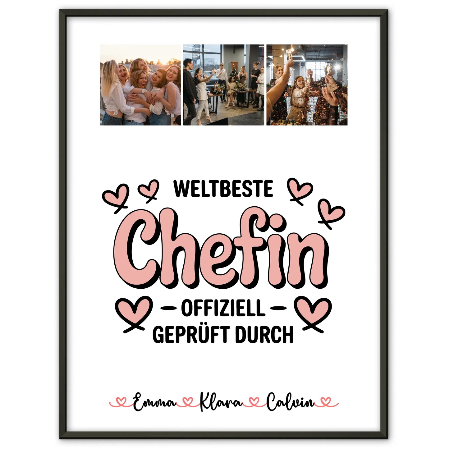 Poster Personalisiert Fotocollage Chefin Weltbeste Chefin Offiziell Geprüft Durch