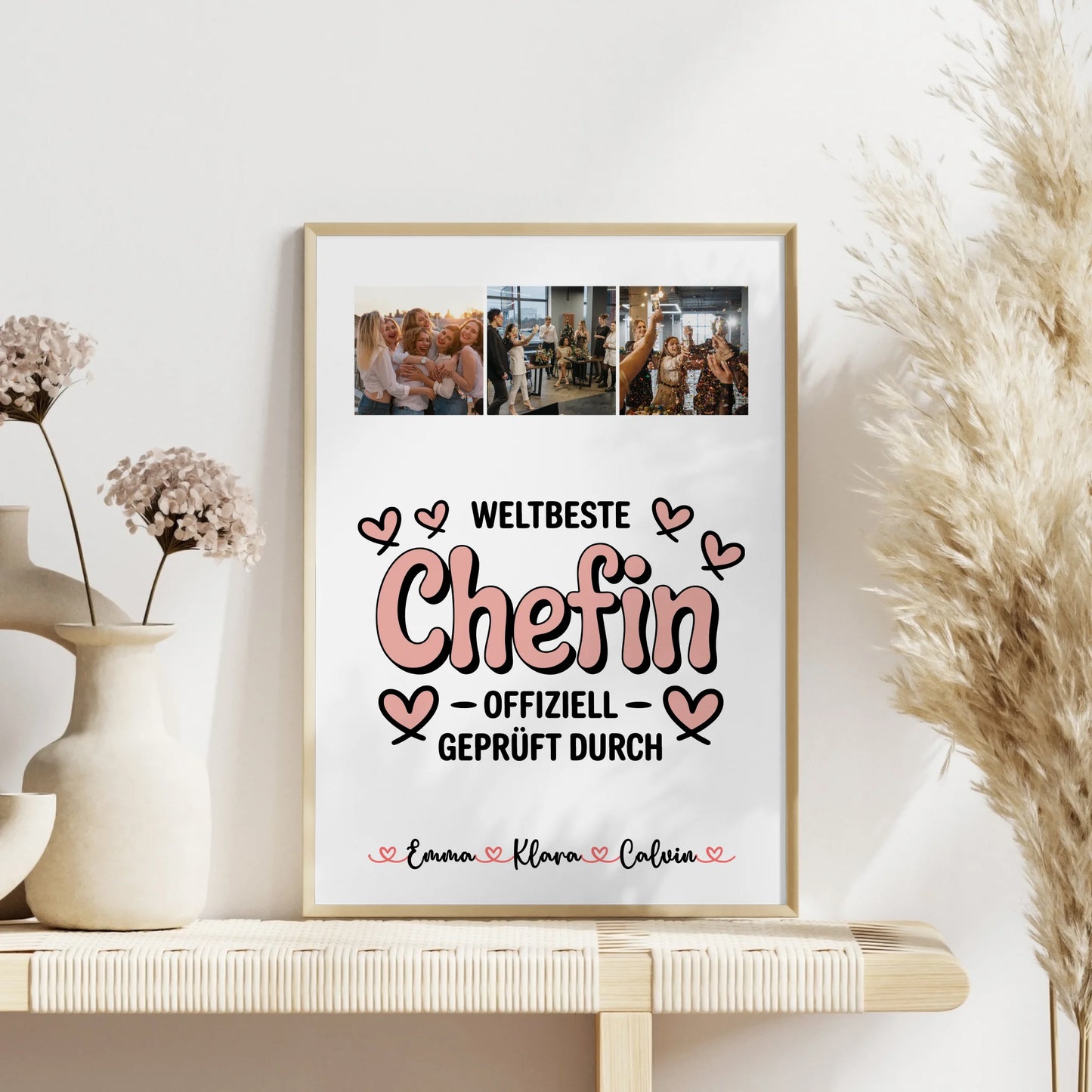 Poster Personalisiert Fotocollage Chefin Weltbeste Chefin Offiziell Geprüft Durch