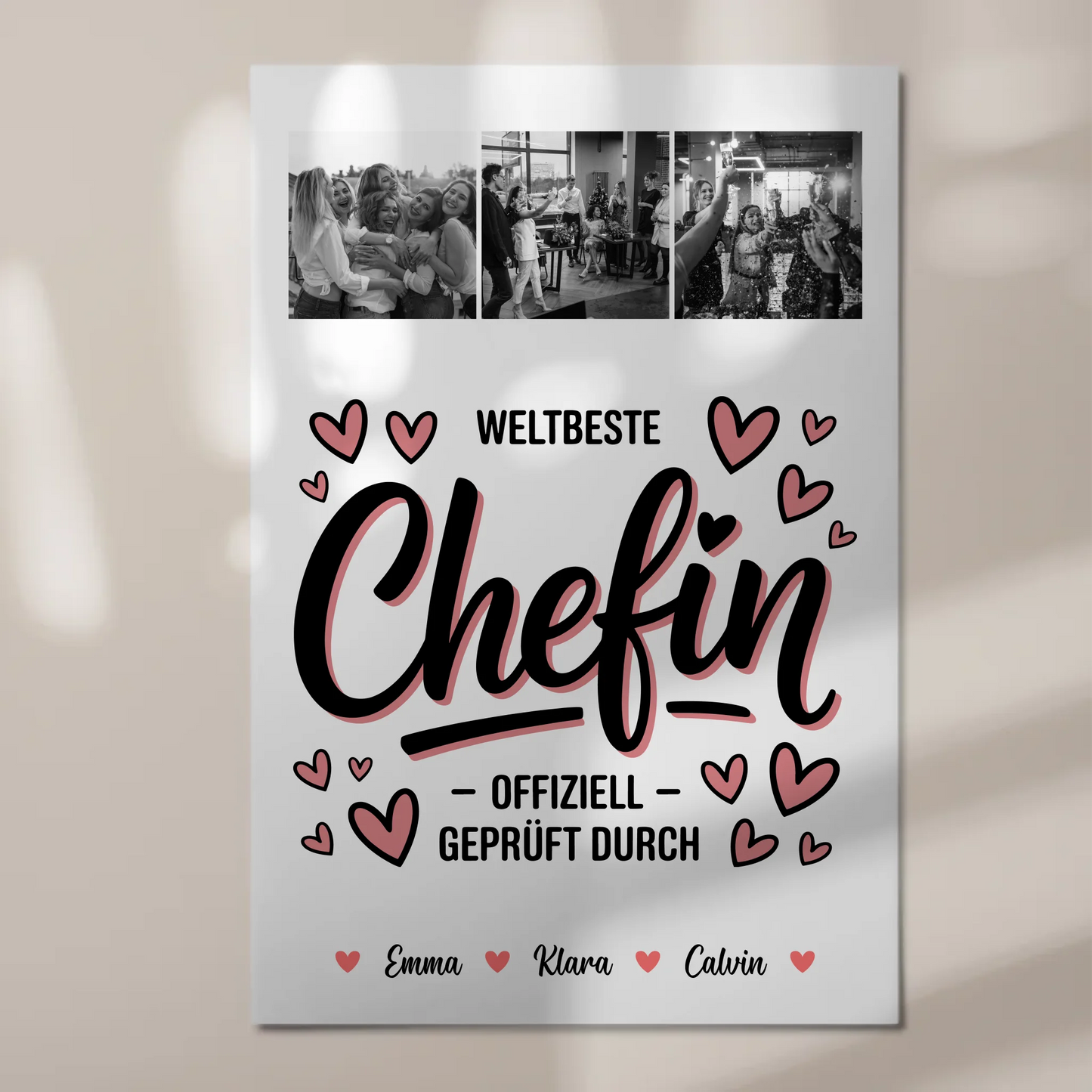 Fotoboard Poster Magnetisch Fotocollage für Chefin Weltbeste Chefin Offiziell Geprüft Durch 1