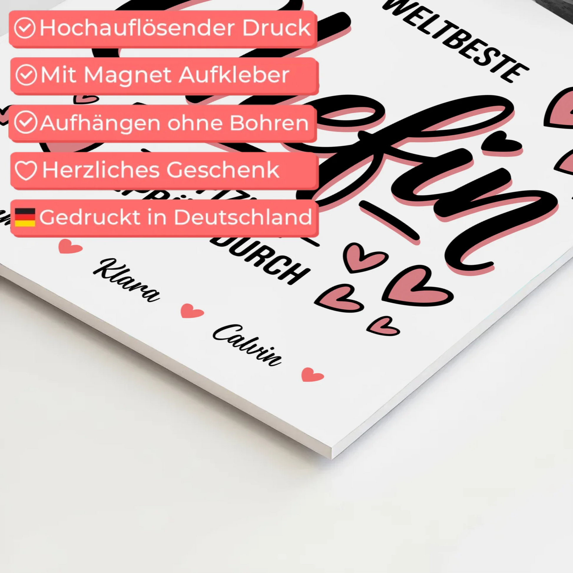 Fotoboard Poster Magnetisch Fotocollage für Chefin Weltbeste Chefin Offiziell Geprüft Durch 4