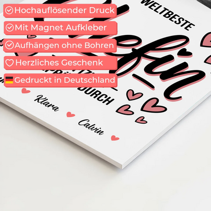 Fotoboard Poster Magnetisch Fotocollage für Chefin Weltbeste Chefin Offiziell Geprüft Durch 4