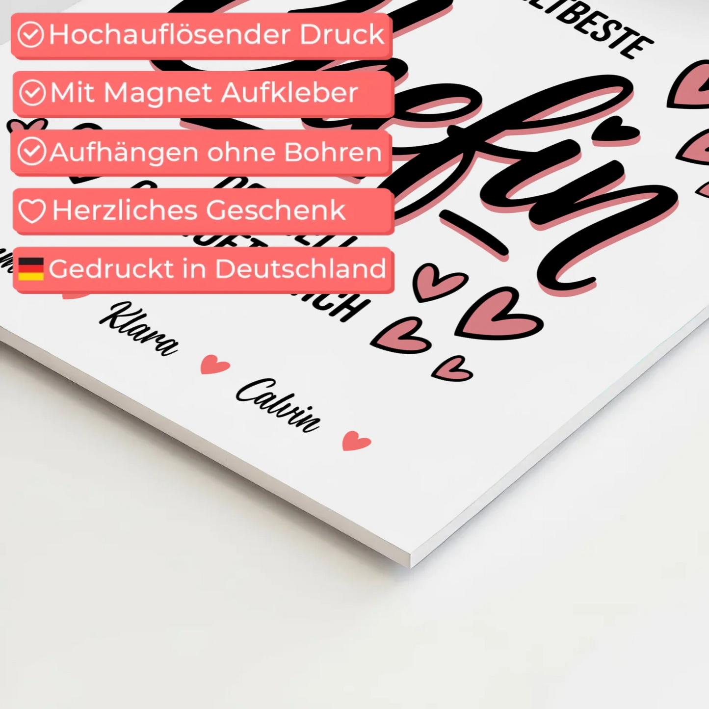 Fotoboard Poster Magnetisch Fotocollage für Chefin Weltbeste Chefin Offiziell Geprüft Durch 10