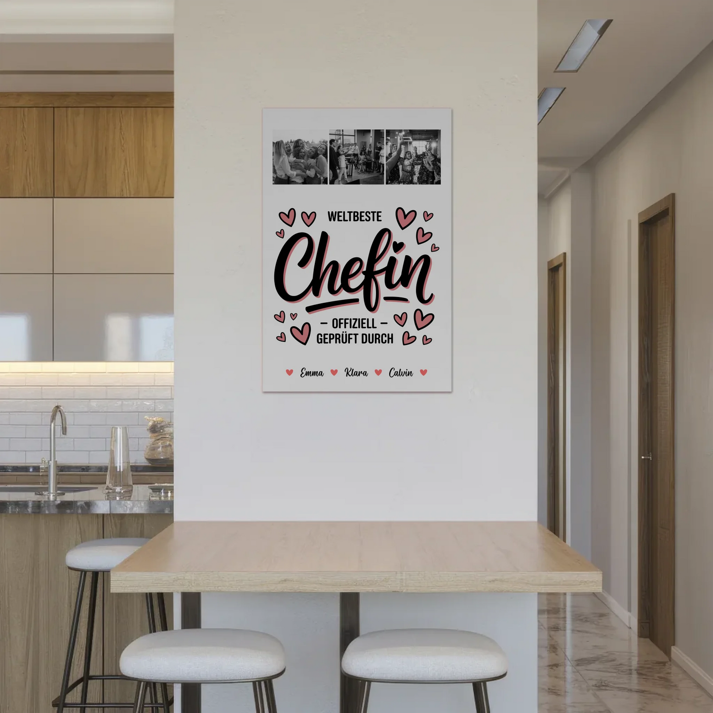 Fotoboard Poster Magnetisch Fotocollage für Chefin Weltbeste Chefin Offiziell Geprüft Durch