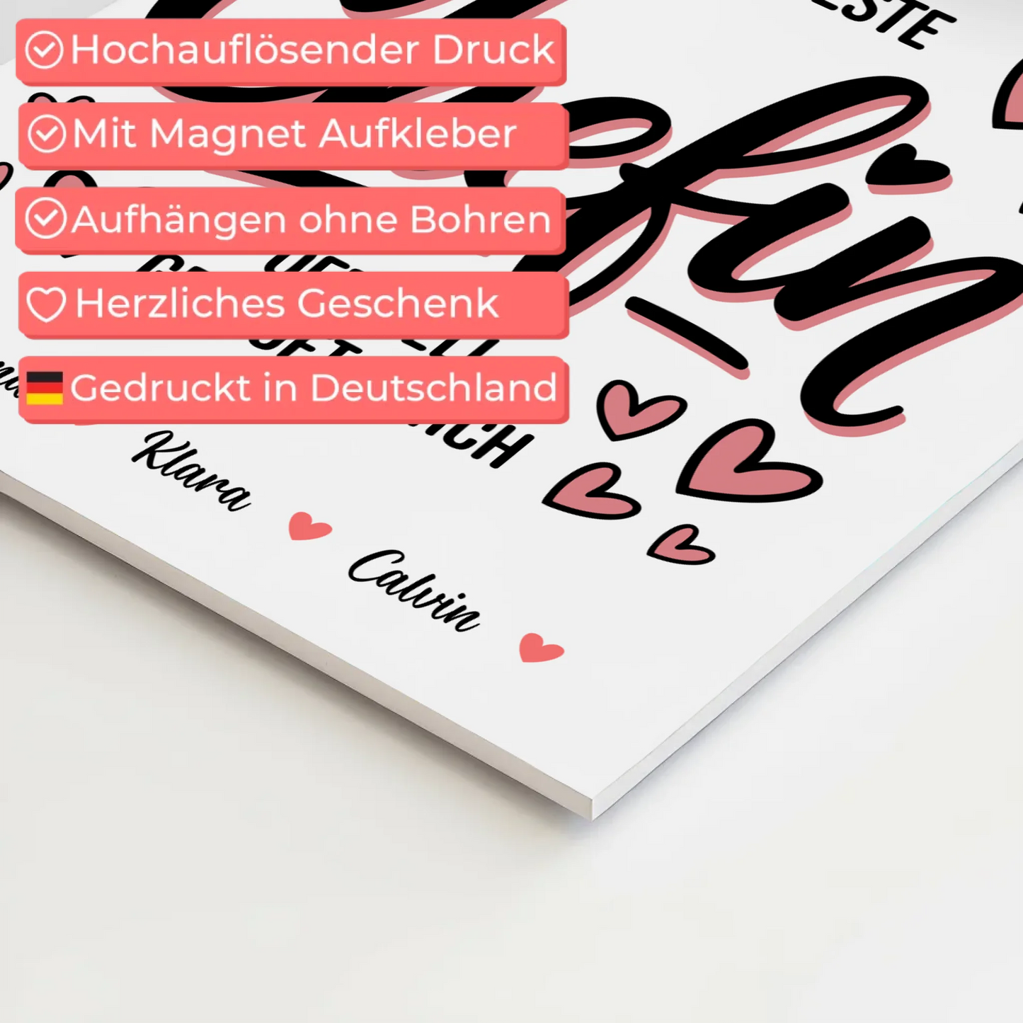 Fotoboard Poster Magnetisch Fotocollage für Chefin Weltbeste Chefin Offiziell Geprüft Durch