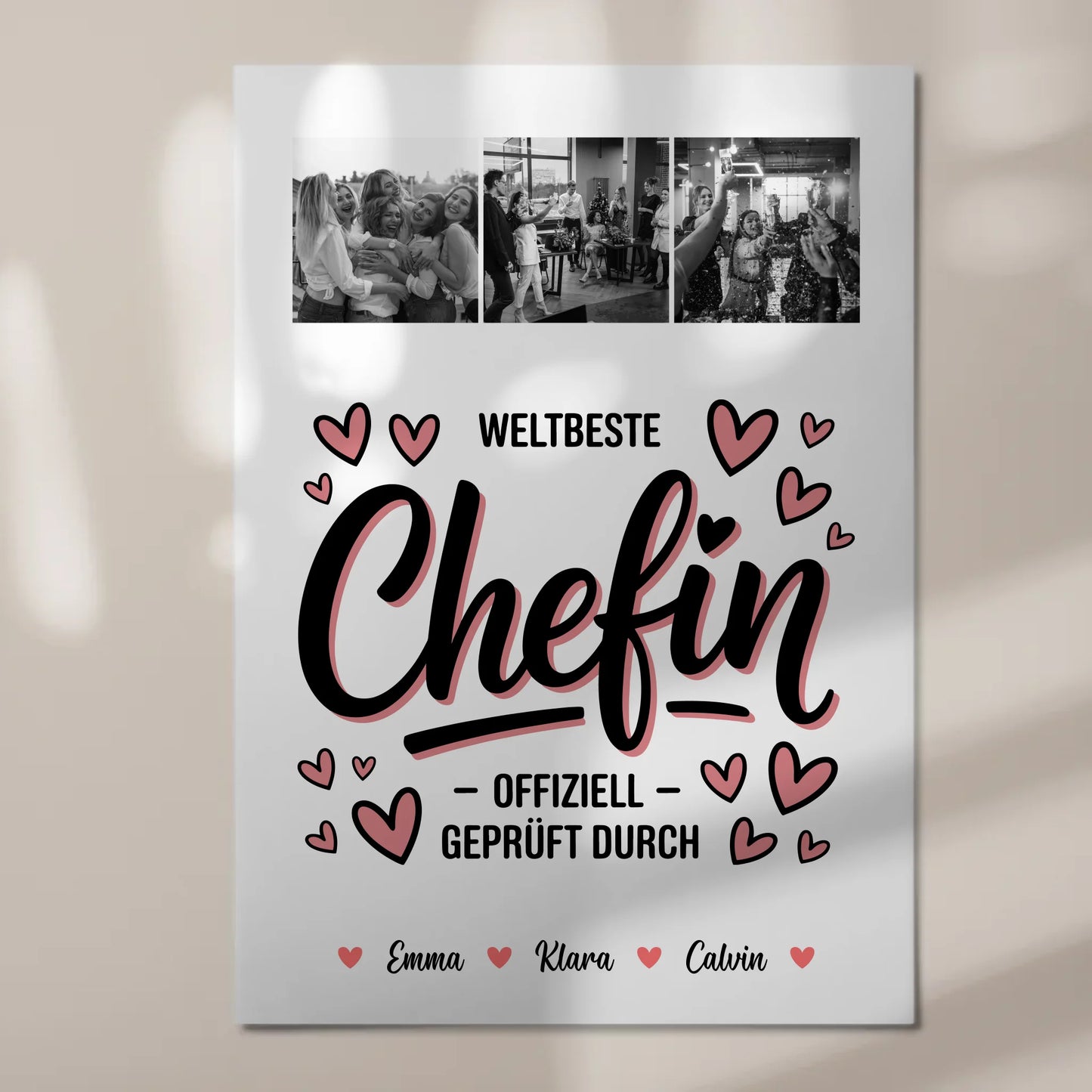 Fotoboard Poster Magnetisch Fotocollage für Chefin Weltbeste Chefin Offiziell Geprüft Durch