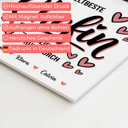 Fotoboard Poster Magnetisch Fotocollage für Chefin Weltbeste Chefin Offiziell Geprüft Durch