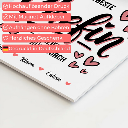 Fotoboard Poster Magnetisch Fotocollage für Chefin Weltbeste Chefin Offiziell Geprüft Durch