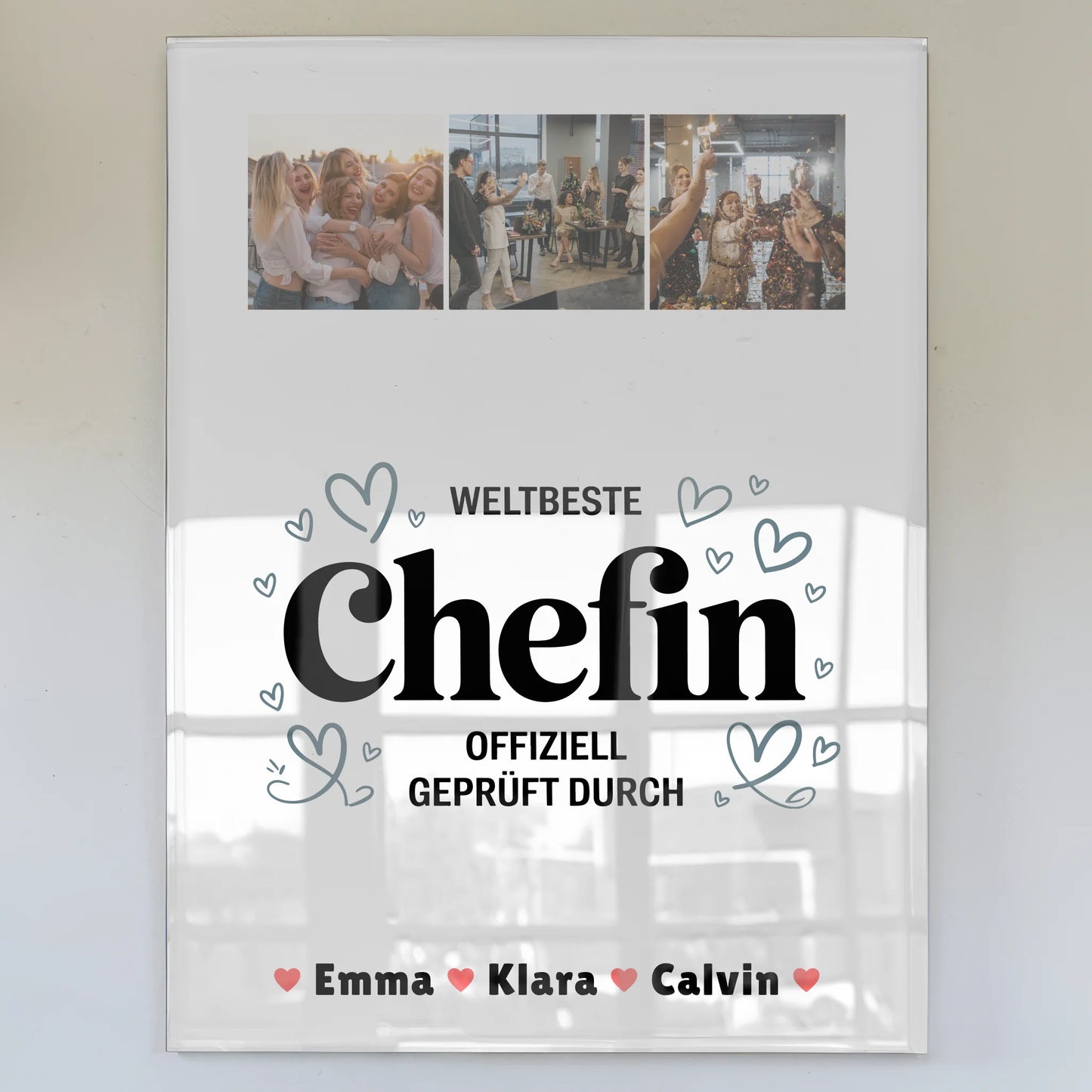 Personalisierte Chefin Fotocollage mit Foto Mit Acrylglas Weltbeste Chefin Offiziell Geprüft Durch 1