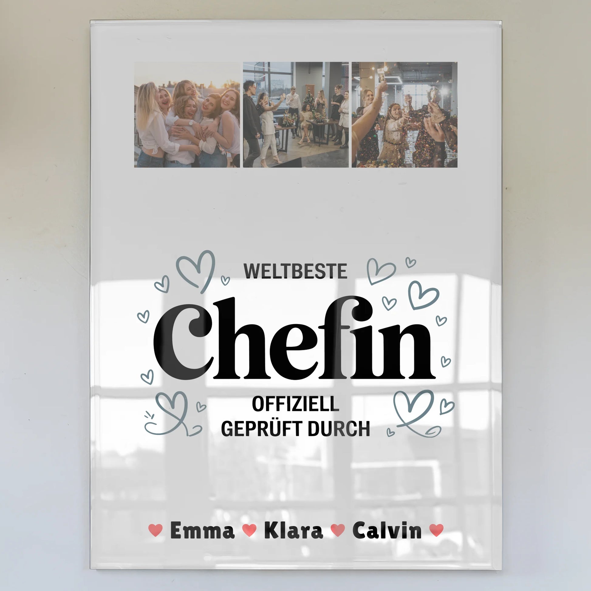 Personalisierte Chefin Fotocollage mit Foto Mit Acrylglas Weltbeste Chefin Offiziell Geprüft Durch 1