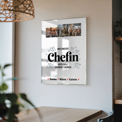 Personalisierte Chefin Fotocollage mit Foto Mit Acrylglas Weltbeste Chefin Offiziell Geprüft Durch 4