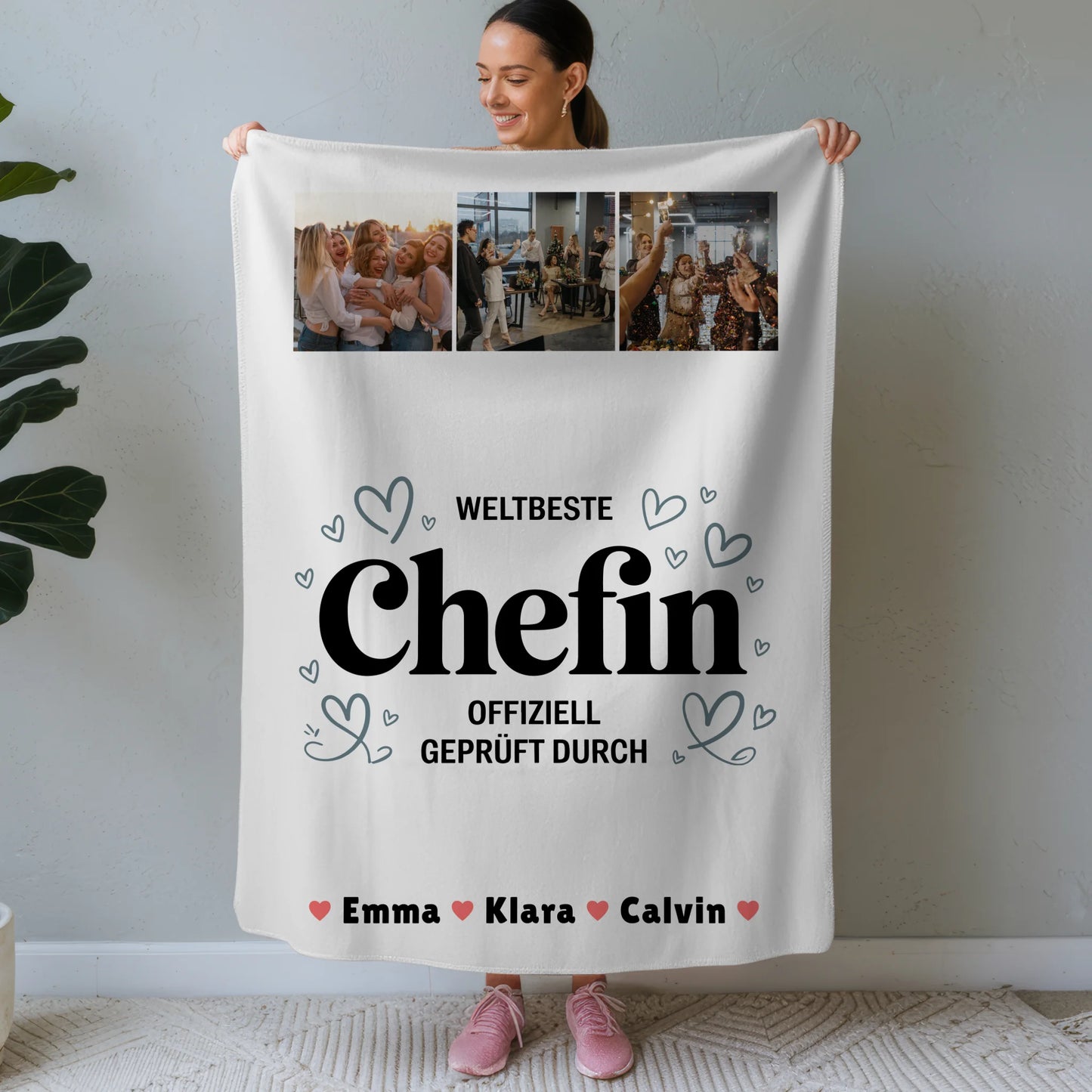Personalisierte Kuscheldecke Mit Namen Chefin Fotocollage Weltbeste Chefin Offiziell Geprüft Durch 1