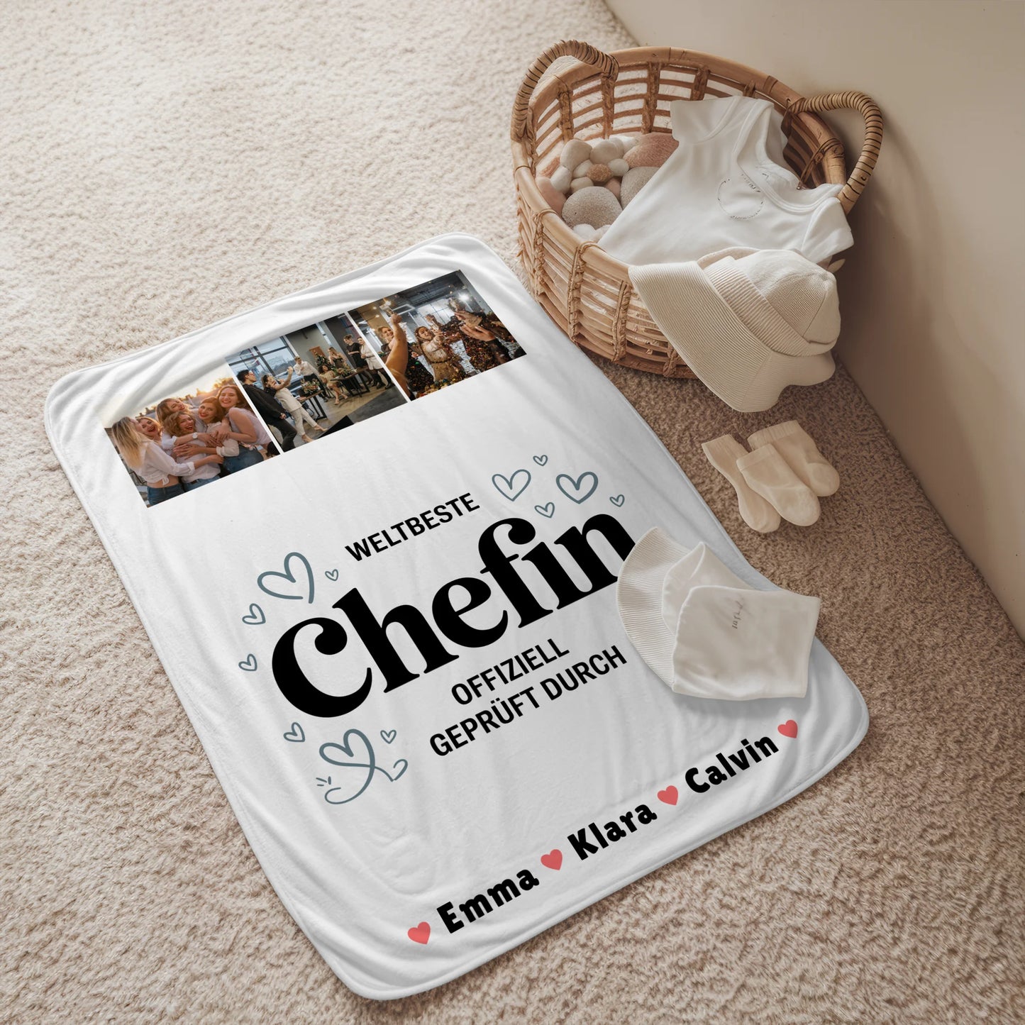 Personalisierte Kuscheldecke Mit Namen Chefin Fotocollage Weltbeste Chefin Offiziell Geprüft Durch 2