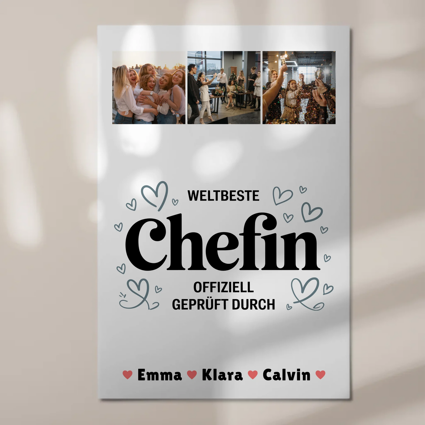 Personalisierte Chefin Fotoboard Magnet Wandbild Weltbeste Chefin Offiziell Geprüft Durch 1