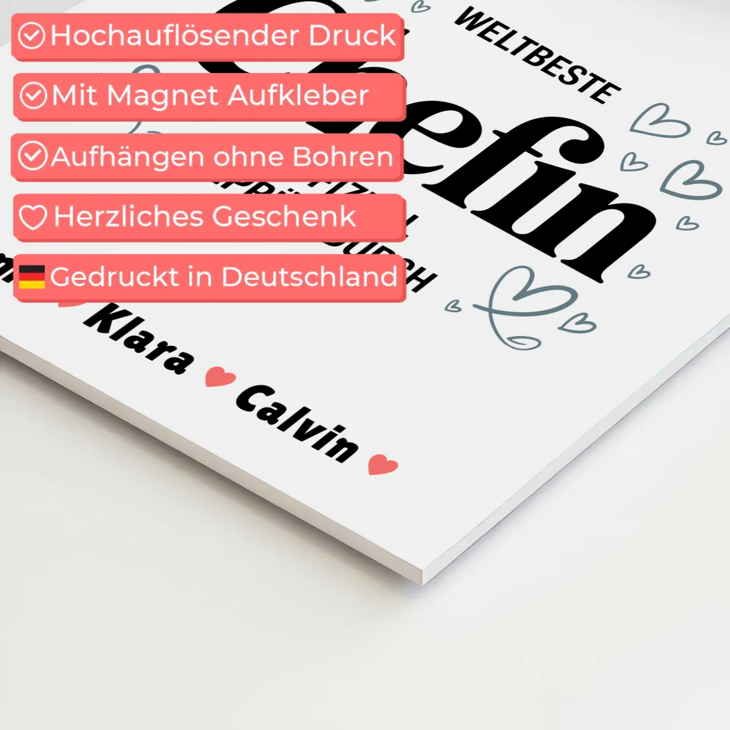 Personalisierte Chefin Fotoboard Magnet Wandbild Weltbeste Chefin Offiziell Geprüft Durch 10