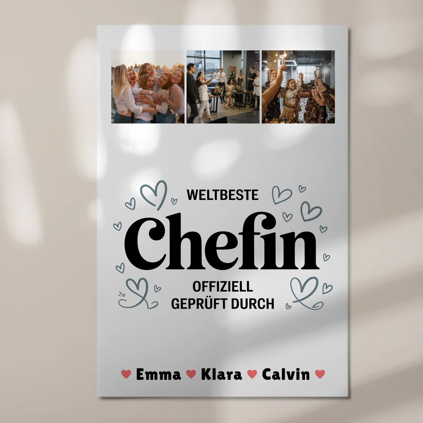 Personalisierte Chefin Fotoboard Magnet Wandbild Weltbeste Chefin Offiziell Geprüft Durch