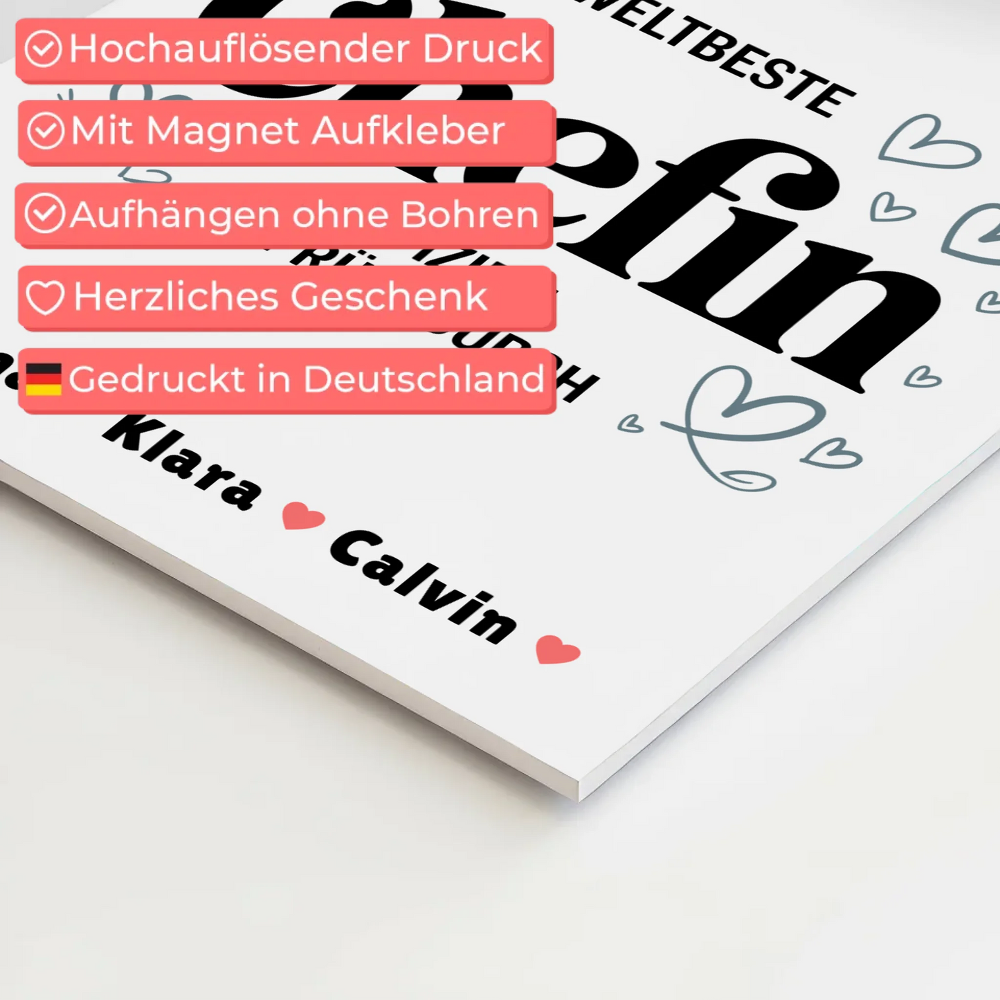 Personalisierte Chefin Fotoboard Magnet Wandbild Weltbeste Chefin Offiziell Geprüft Durch