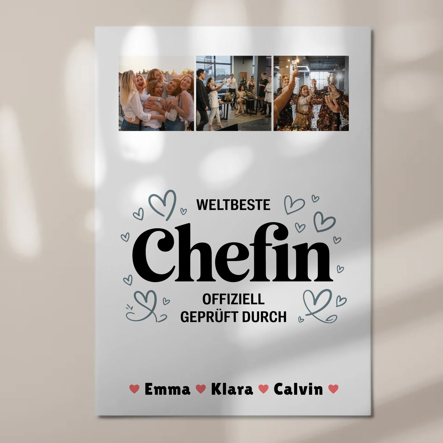 Personalisierte Chefin Fotoboard Magnet Wandbild Weltbeste Chefin Offiziell Geprüft Durch
