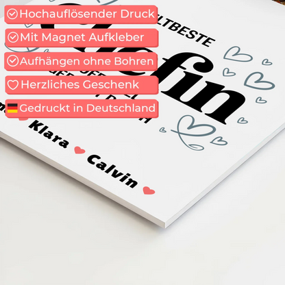 Personalisierte Chefin Fotoboard Magnet Wandbild Weltbeste Chefin Offiziell Geprüft Durch