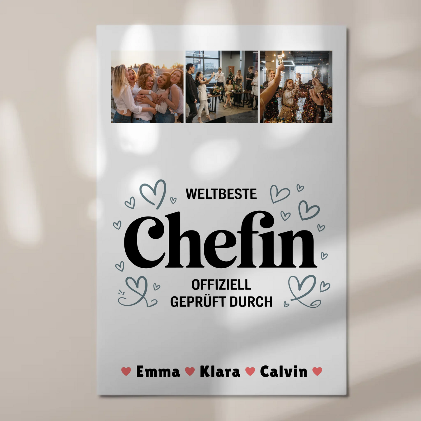 Personalisierte Chefin Fotoboard Magnet Wandbild Weltbeste Chefin Offiziell Geprüft Durch