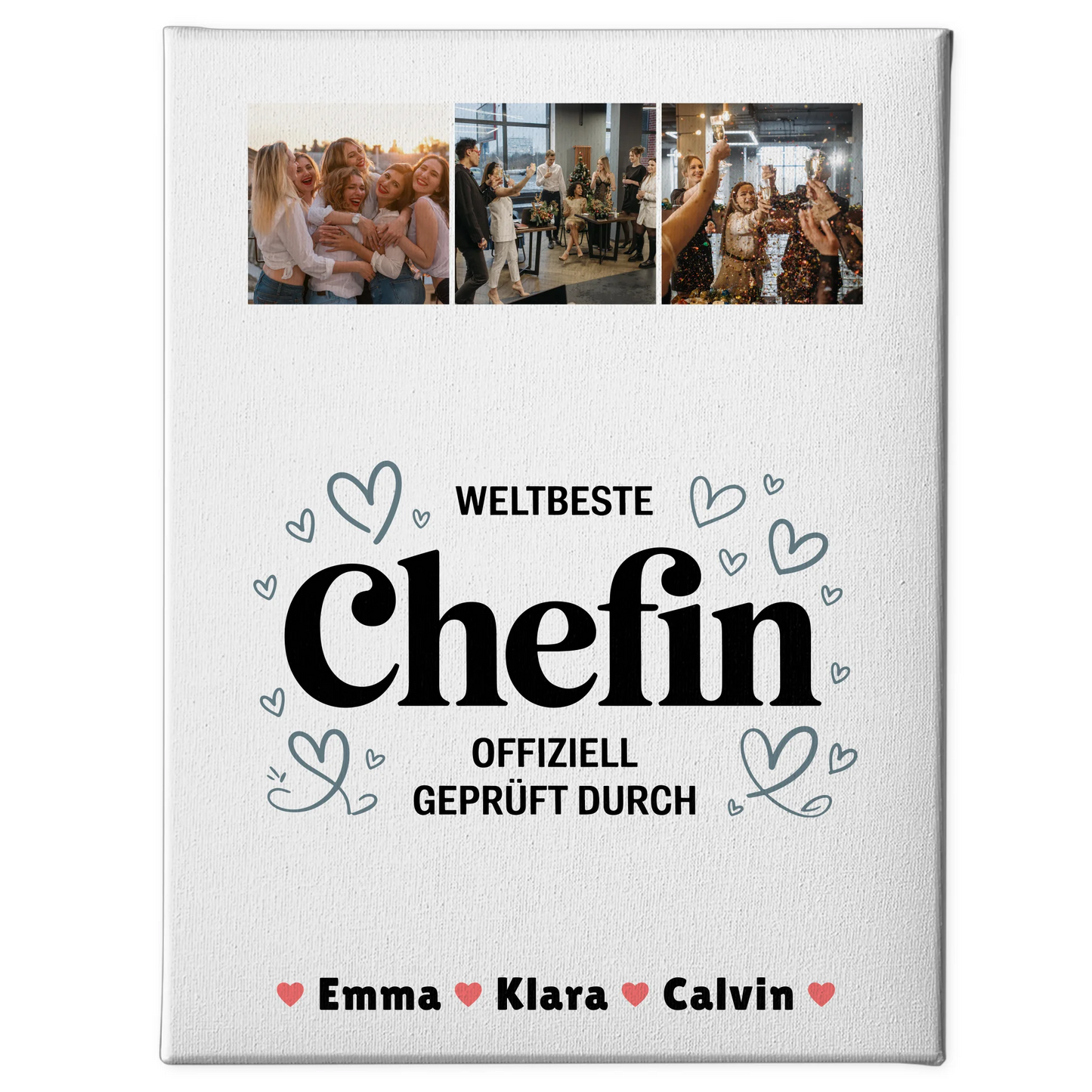 Leinwand Bild Chefin Fotocollage Weltbeste Chefin Offiziell Geprüft Durch personalisiert 1