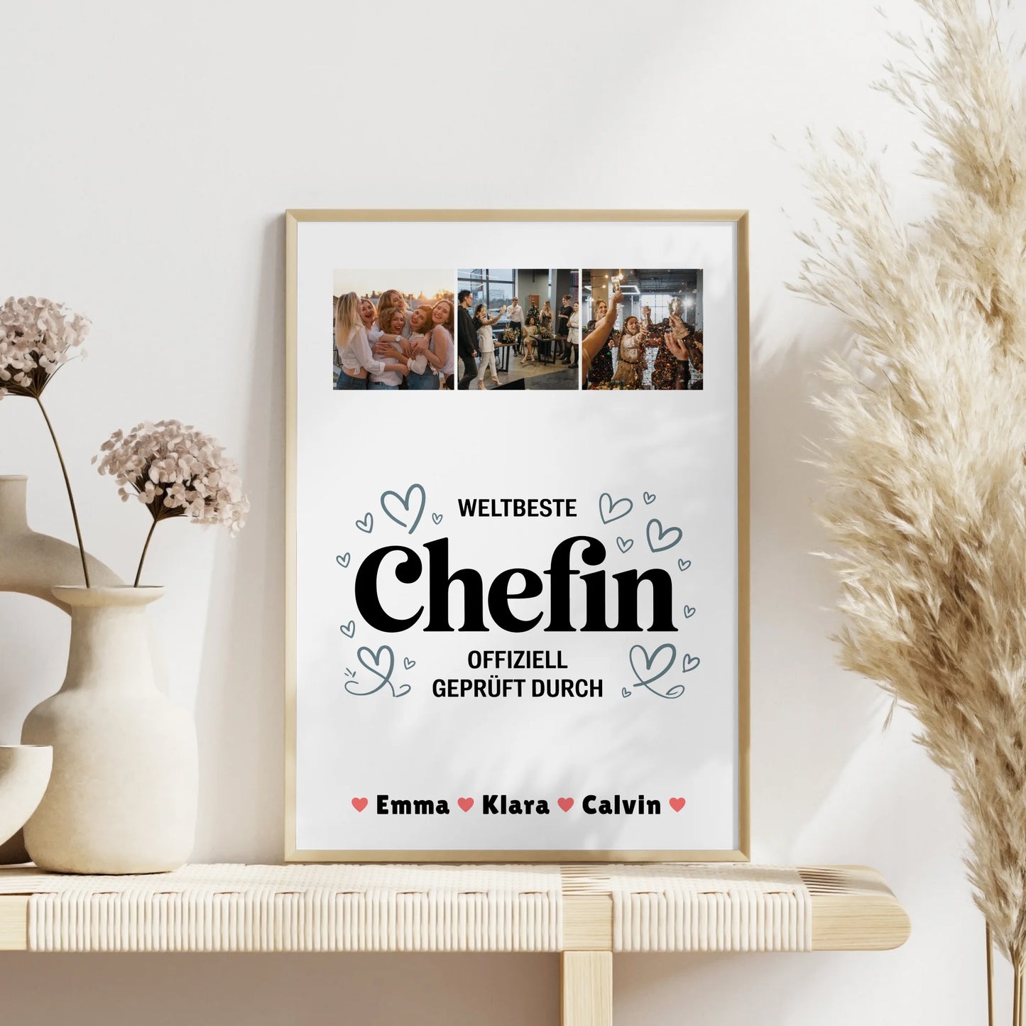 Fotocollage Großes Bild Aus Vielen Kleinen für Chefin Weltbeste Chefin Offiziell Geprüft Durch
