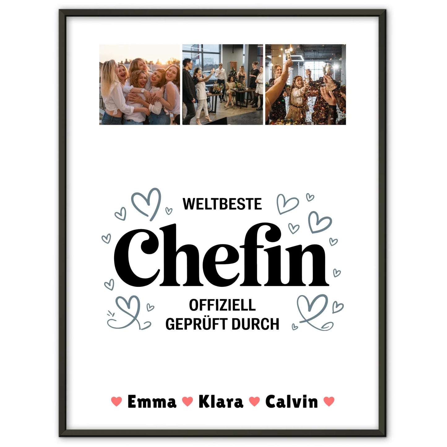 Fotocollage Großes Bild Aus Vielen Kleinen für Chefin Weltbeste Chefin Offiziell Geprüft Durch