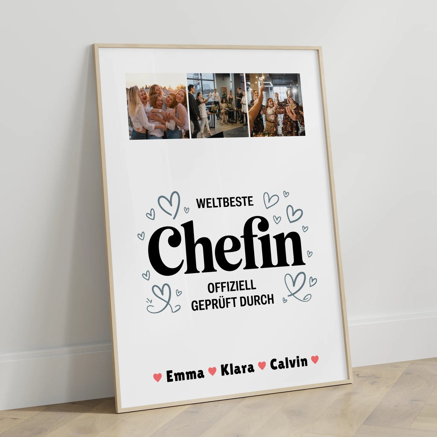 Fotocollage Großes Bild Aus Vielen Kleinen für Chefin Weltbeste Chefin Offiziell Geprüft Durch