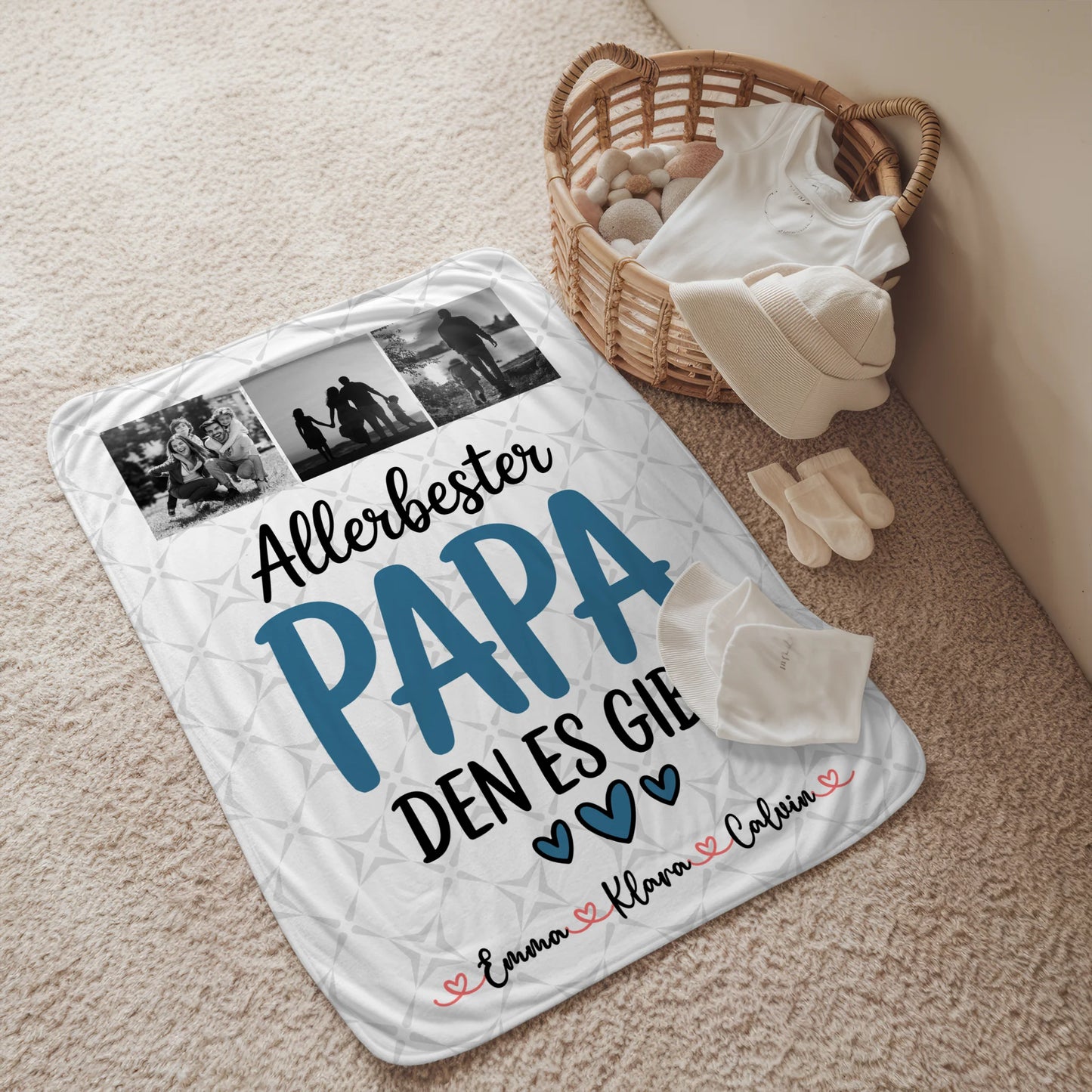 Personalisierte Decke Mann Geschenk Fotocollage Papa Allerbester Papa Den Es Gibt Papa 2