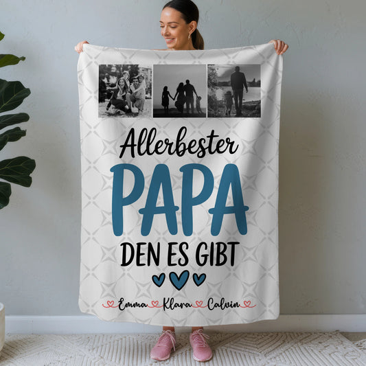 Personalisierte Decke Mann Geschenk Fotocollage Papa Allerbester Papa Den Es Gibt Papa 1
