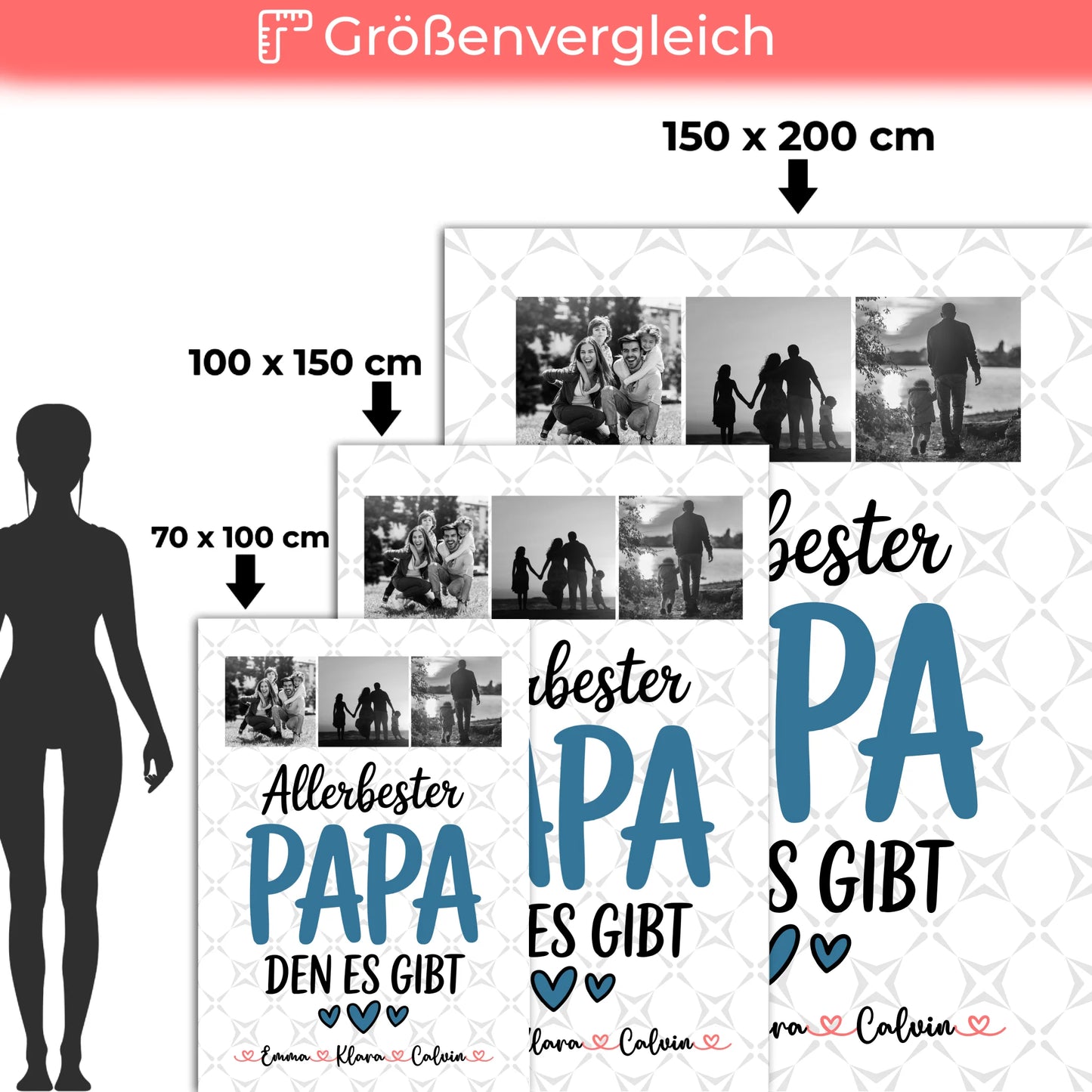 Personalisierte Decke Mann Geschenk Fotocollage Papa Allerbester Papa Den Es Gibt Papa 5