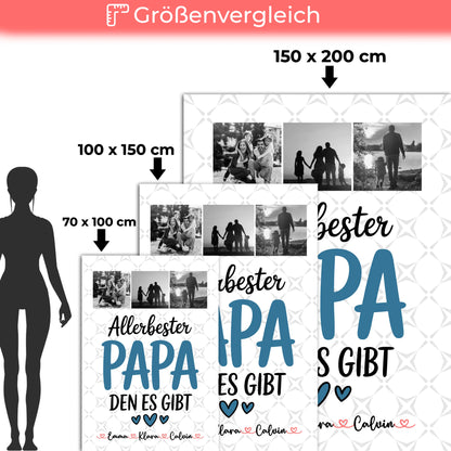 Personalisierte Decke Mann Geschenk Fotocollage Papa Allerbester Papa Den Es Gibt Papa 5