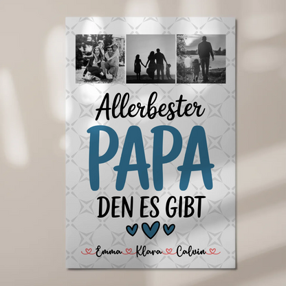 Fotoboard Magnet Poster Geschenk Fotocollage Papa Allerbester Papa Den Es Gibt personalisiert 1