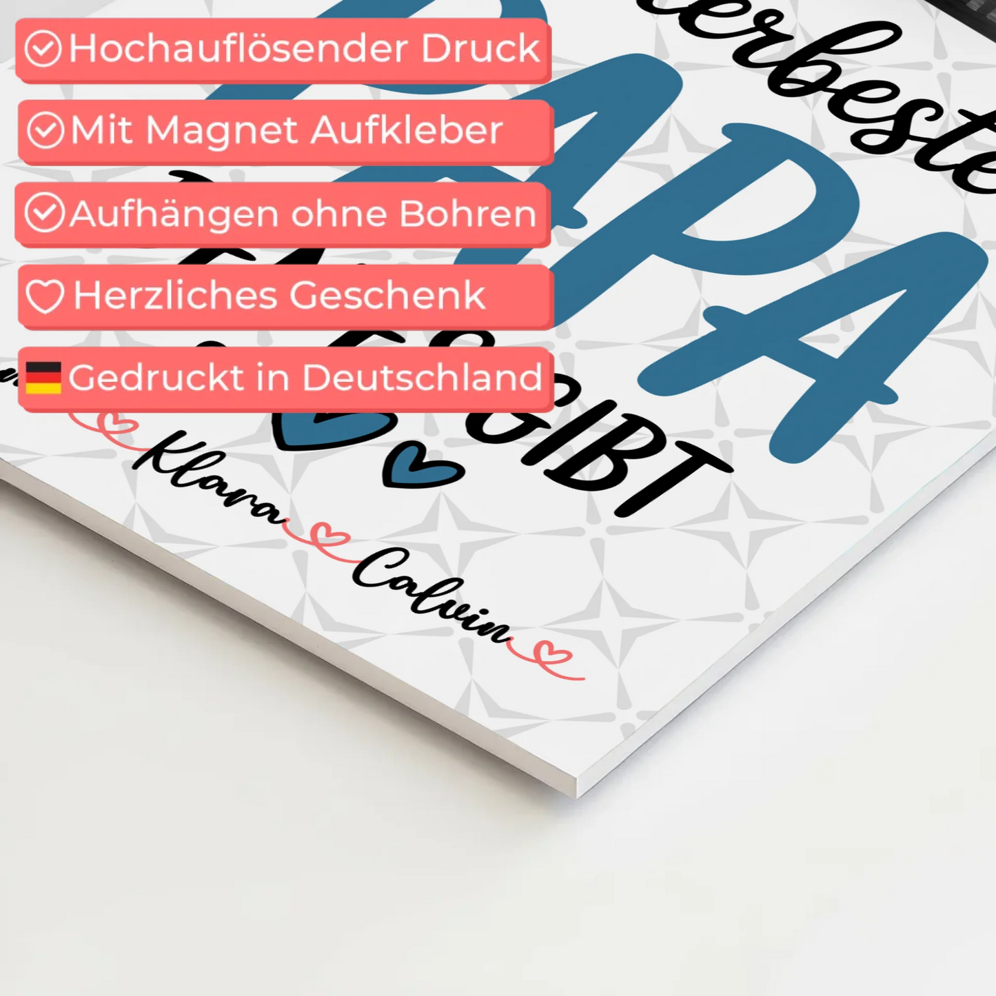 Fotoboard Magnet Poster Geschenk Fotocollage Papa Allerbester Papa Den Es Gibt personalisiert 4