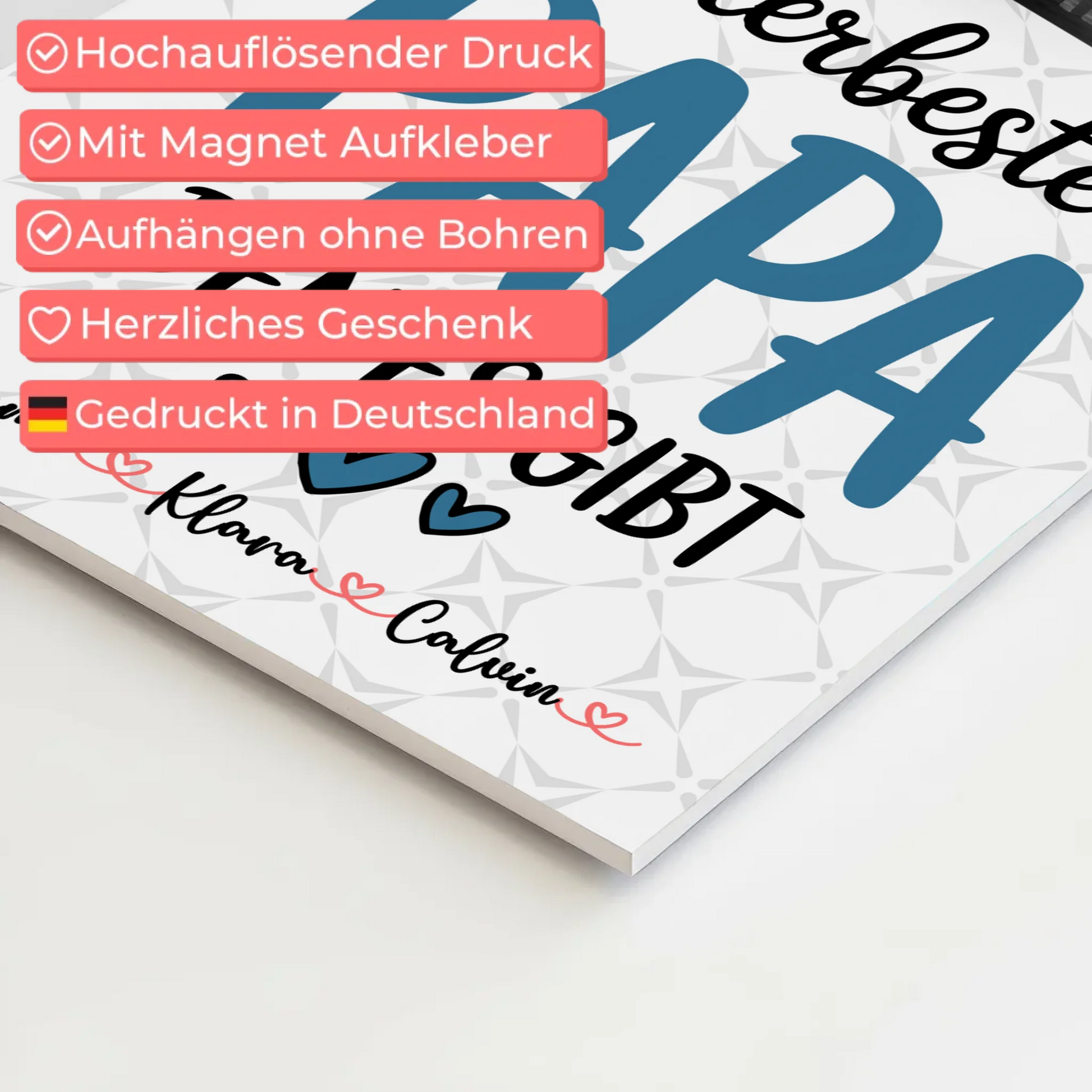 Fotoboard Magnet Poster Geschenk Fotocollage Papa Allerbester Papa Den Es Gibt personalisiert 4