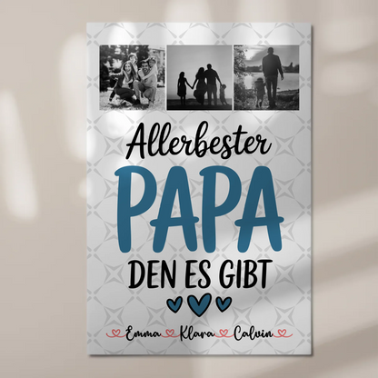 Fotoboard Magnet Poster Geschenk Fotocollage Papa Allerbester Papa Den Es Gibt personalisiert