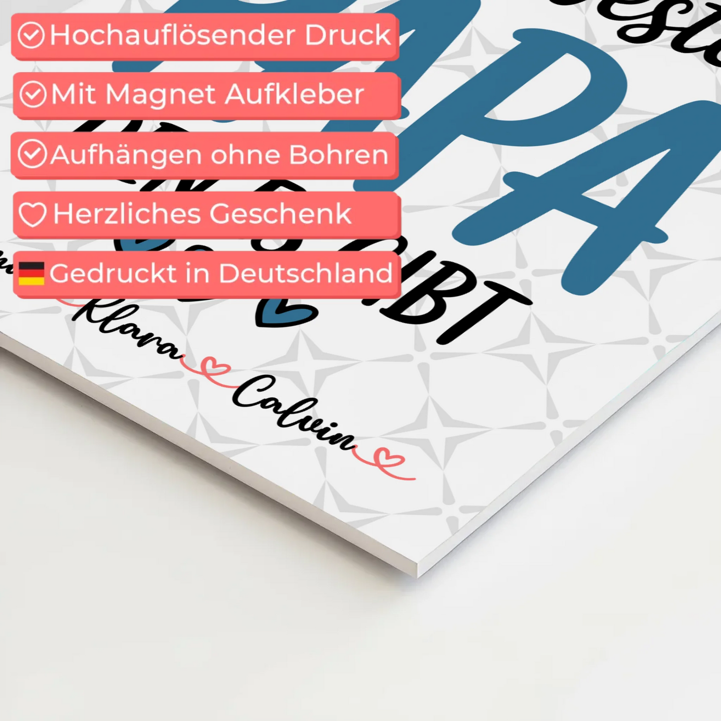 Fotoboard Magnet Poster Geschenk Fotocollage Papa Allerbester Papa Den Es Gibt personalisiert