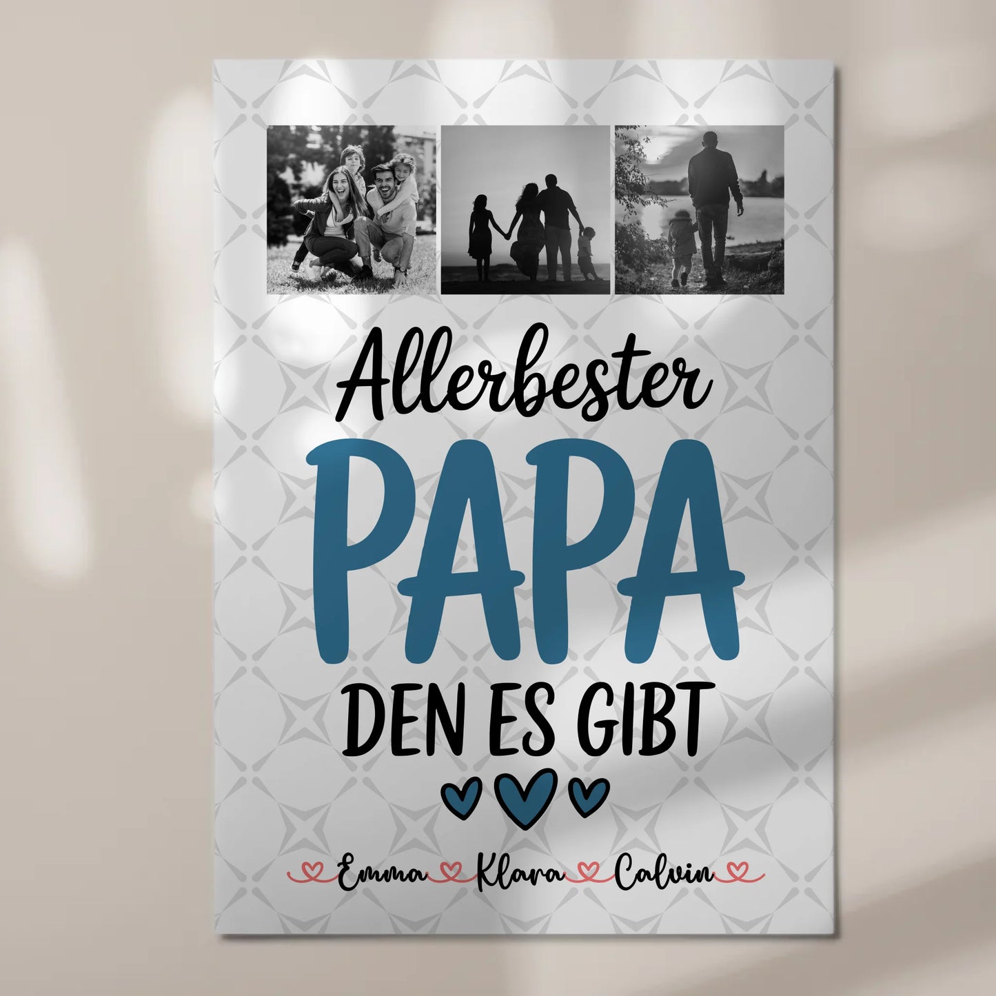 Fotoboard Magnet Poster Geschenk Fotocollage Papa Allerbester Papa Den Es Gibt personalisiert