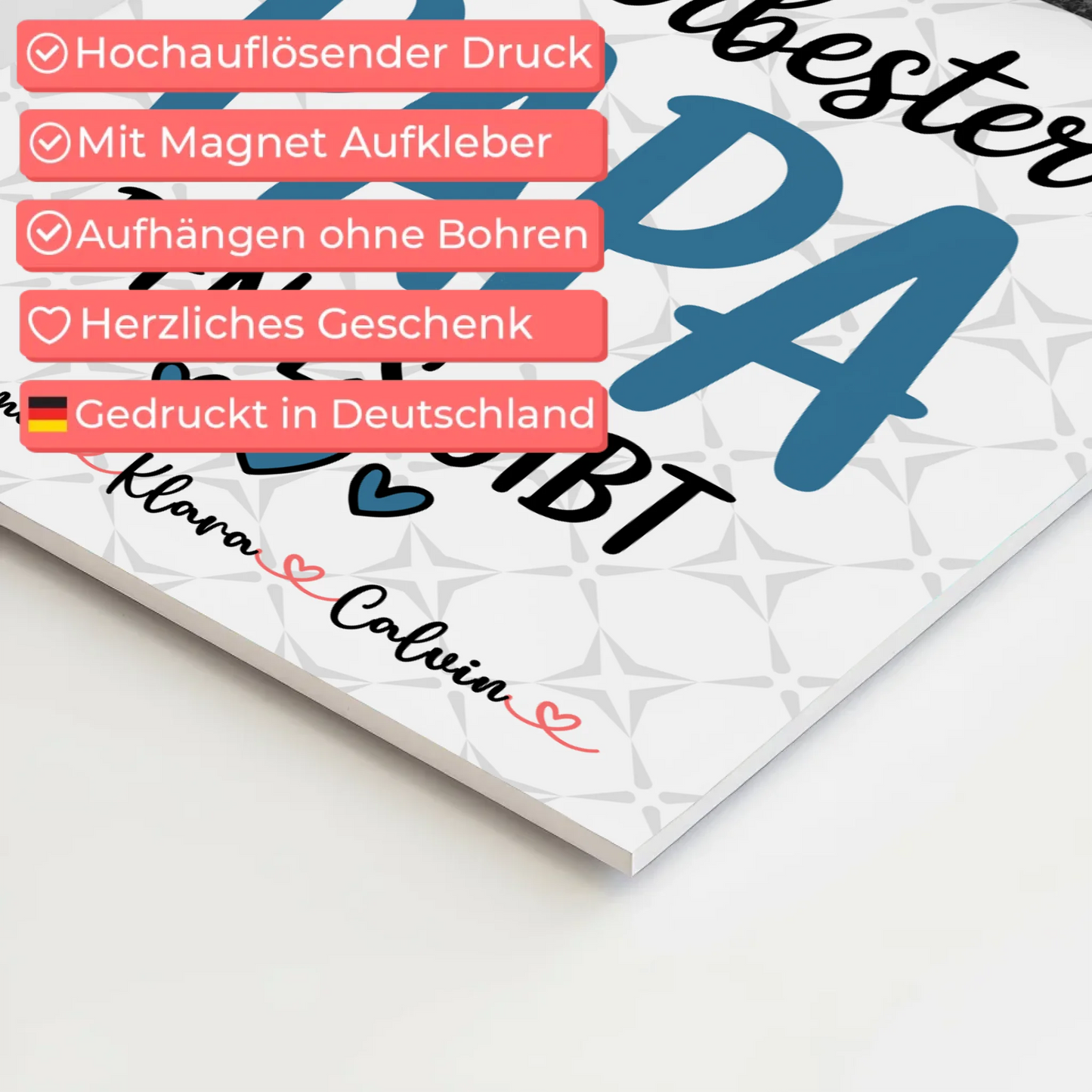 Fotoboard Magnet Poster Geschenk Fotocollage Papa Allerbester Papa Den Es Gibt personalisiert