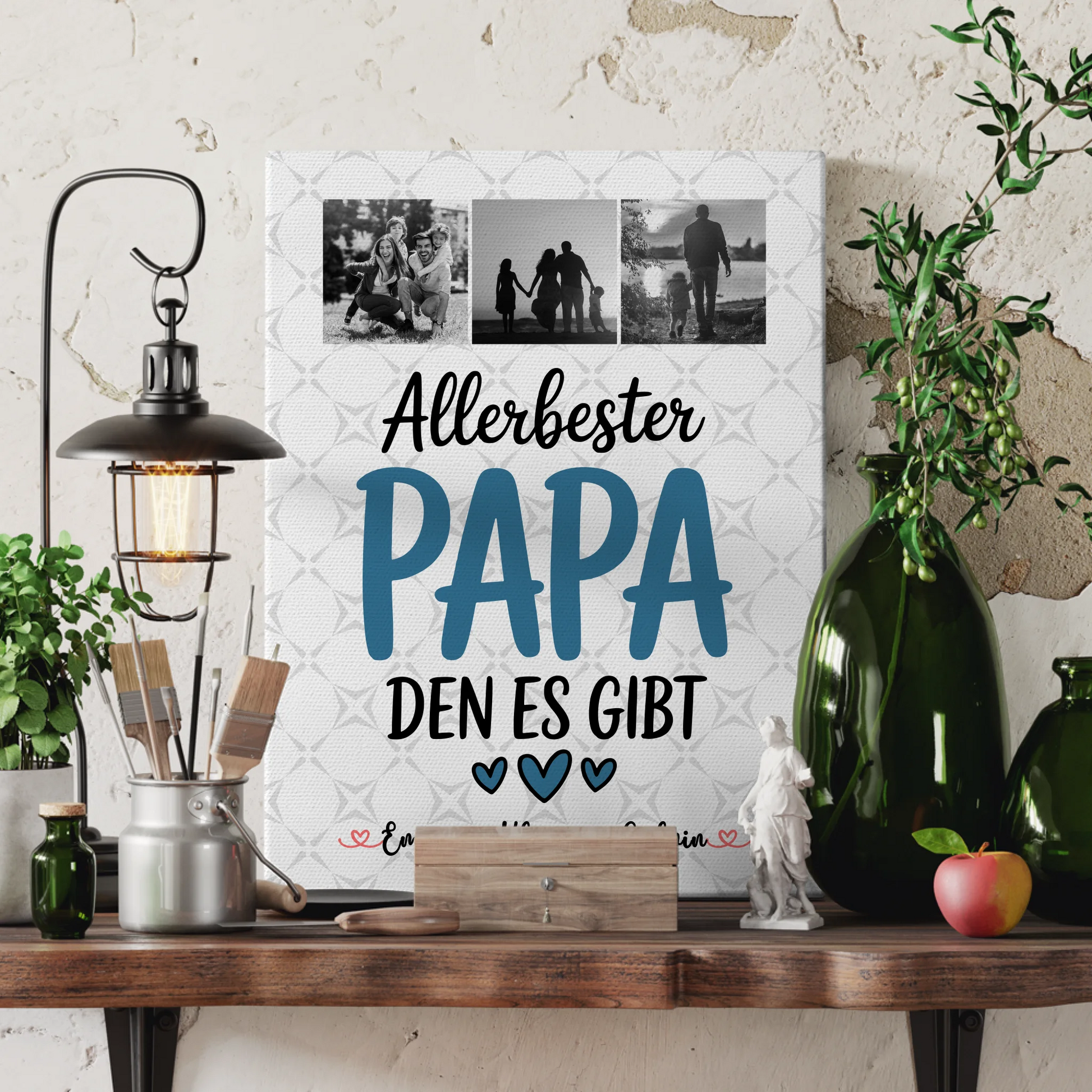 Leinwand Personalisiert Geschenk Fotocollage Papa Allerbester Papa Den Es Gibt Poster Tasse 3