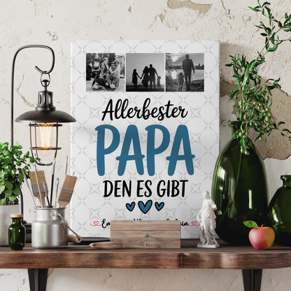 Leinwand Personalisiert Geschenk Fotocollage Papa Allerbester Papa Den Es Gibt Poster Tasse 3