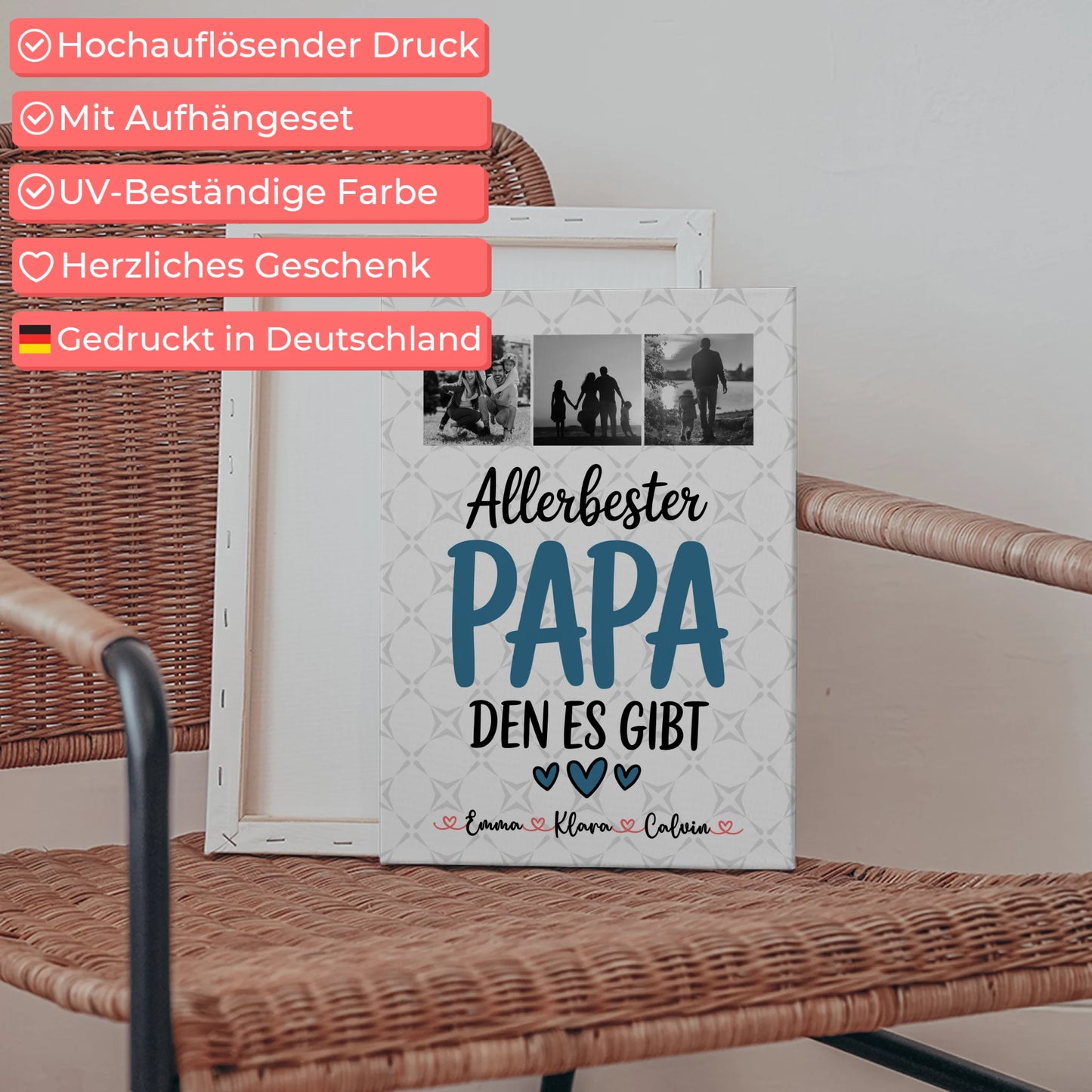 Leinwand Personalisiert Geschenk Fotocollage Papa Allerbester Papa Den Es Gibt Poster Tasse 5