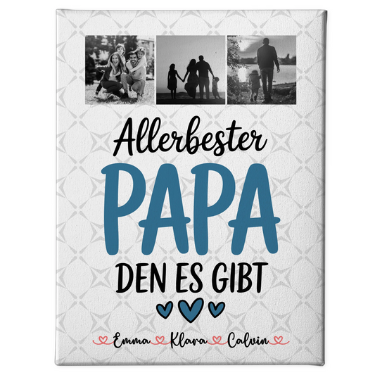 Leinwand Personalisiert Geschenk Fotocollage Papa Allerbester Papa Den Es Gibt Poster Tasse 1