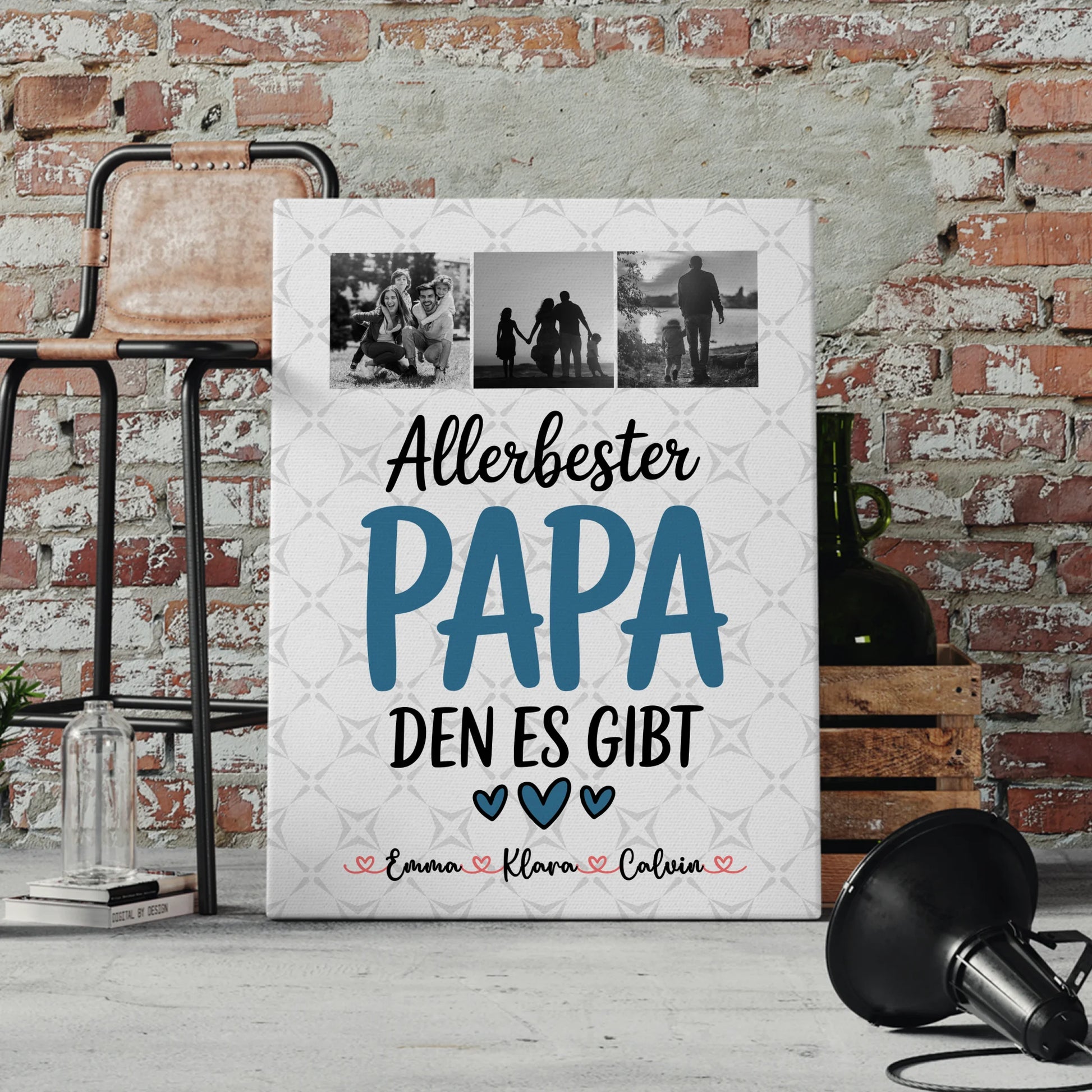Leinwand Personalisiert Geschenk Fotocollage Papa Allerbester Papa Den Es Gibt Poster Tasse 4