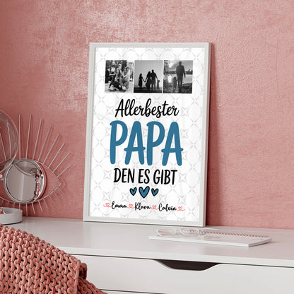 Personalisiertes Poster Vatertag Geschenk Fotocollage Papa Allerbester Papa Den Es Gibt