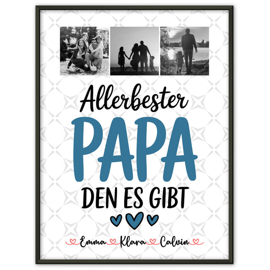 Personalisiertes Poster Vatertag Geschenk Fotocollage Papa Allerbester Papa Den Es Gibt