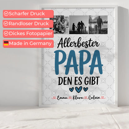 Personalisiertes Poster Vatertag Geschenk Fotocollage Papa Allerbester Papa Den Es Gibt