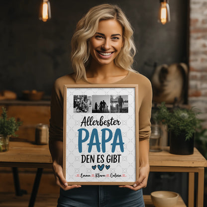 Personalisiertes Poster Vatertag Geschenk Fotocollage Papa Allerbester Papa Den Es Gibt