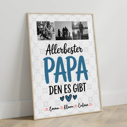 Personalisiertes Poster Vatertag Geschenk Fotocollage Papa Allerbester Papa Den Es Gibt