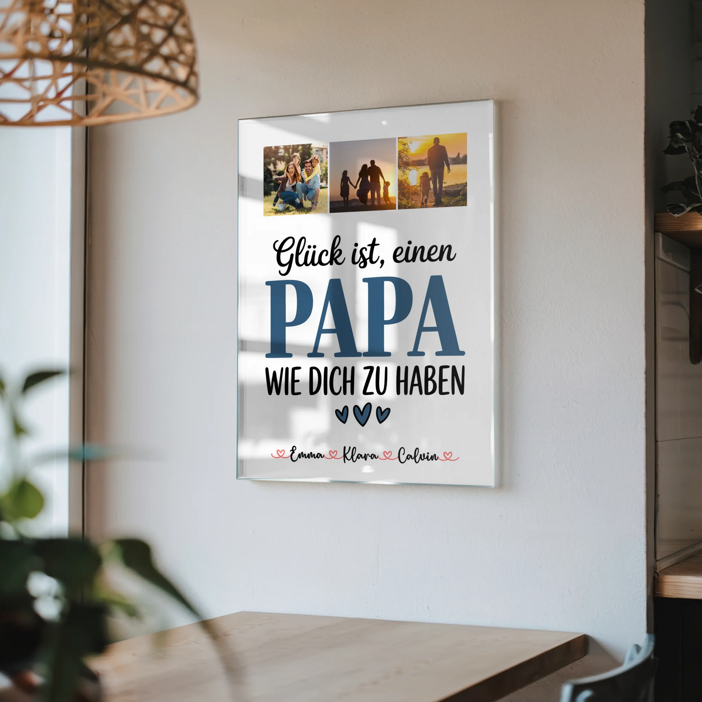 Acrylglas Mit Foto Fotocollage Papa Glück ist einen Papa wie dich zu haben personalisiertes Geschenk 4