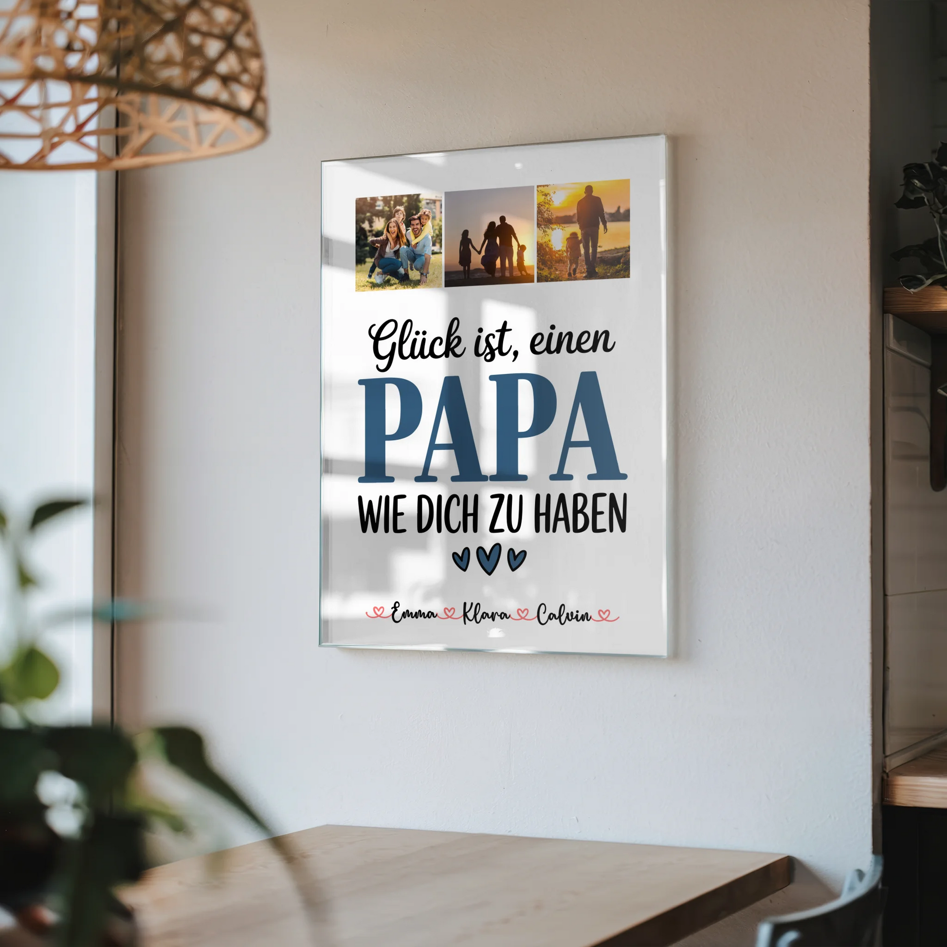 Acrylglas Mit Foto Fotocollage Papa Glück ist einen Papa wie dich zu haben personalisiertes Geschenk 4